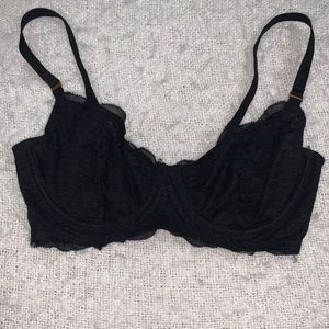 aerie black lace bra